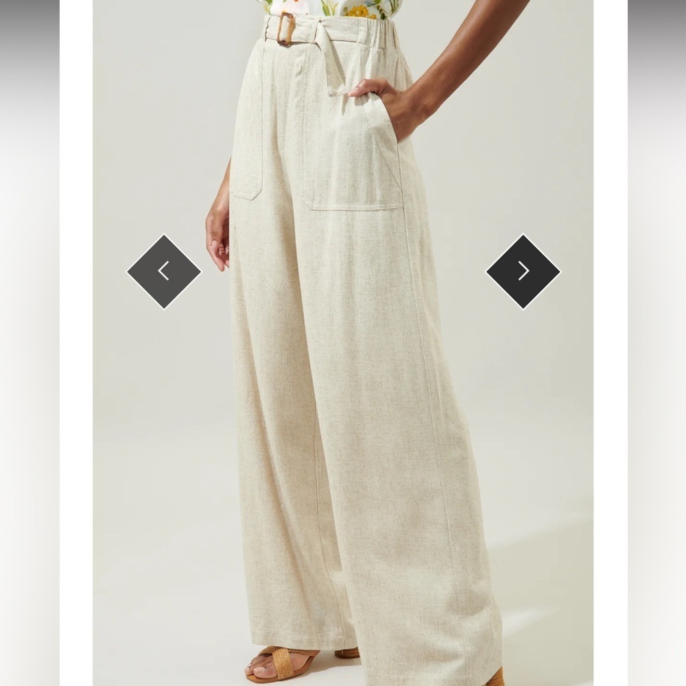 Sugarlips Cream Wide Leg Pants